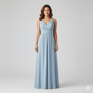 Christina Wu Light Blue Chiffon Formal Dress